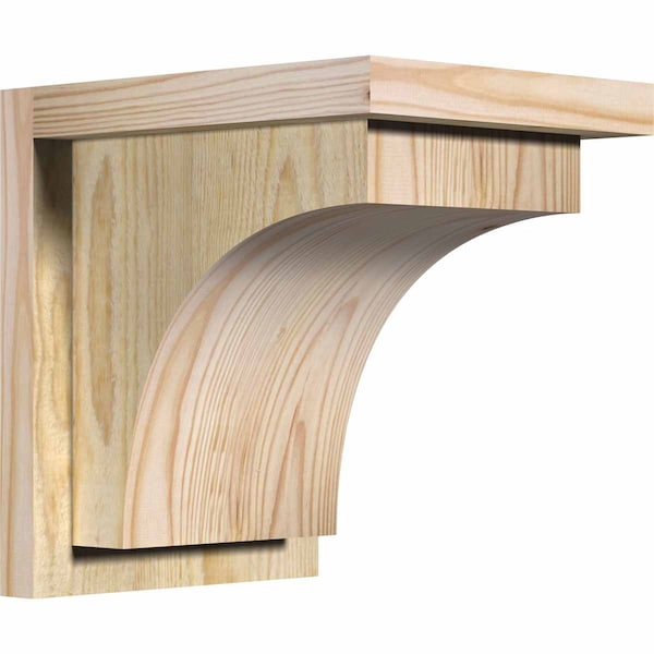 Ekena Millwork Huntington Rough Sawn Corbel w/Backplate, Douglas Fir, 8"W x 10"D x 10"H COR08X10X10HUN01RDF - main